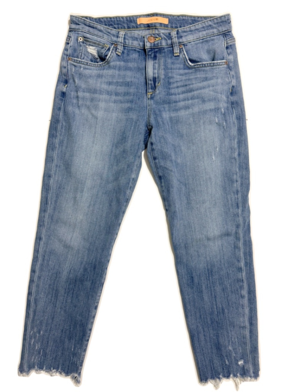 Joe's Jeans The Smith Cropped Raw Hem Distressed Ankle Jeans Size 27